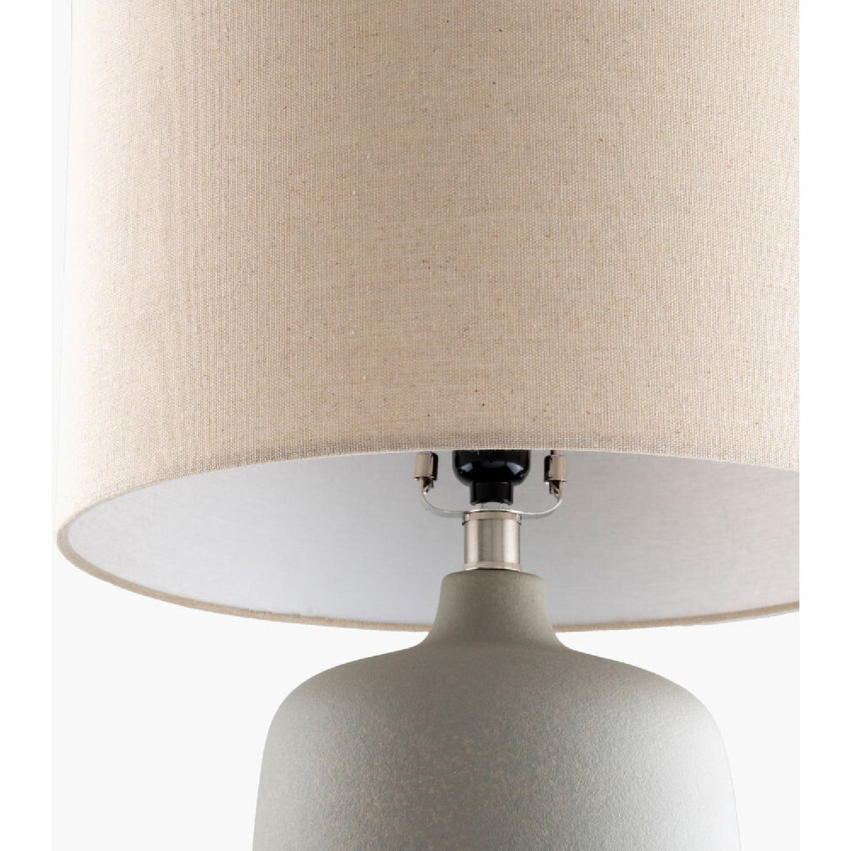 Modern European furniture - Ceramic Beige Linen Table Lamp - www.oroa.com