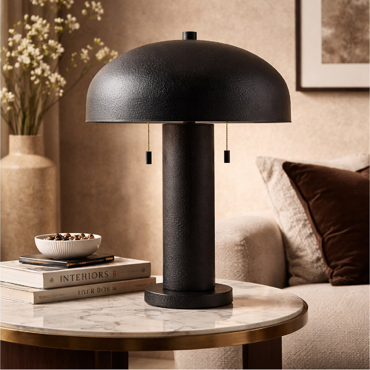 Modern European furniture - Metal Dome Shade Table Lamp - www.oroa.com