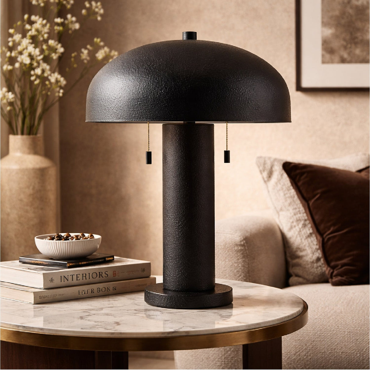 Modern European furniture - Metal Dome Shade Table Lamp - www.oroa.com