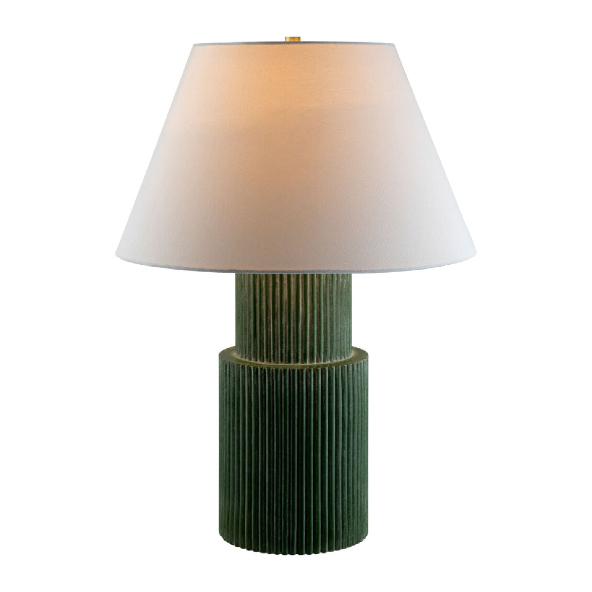 Modern European furniture - Ridged Green Accent Table Lamp - www.oroa.com