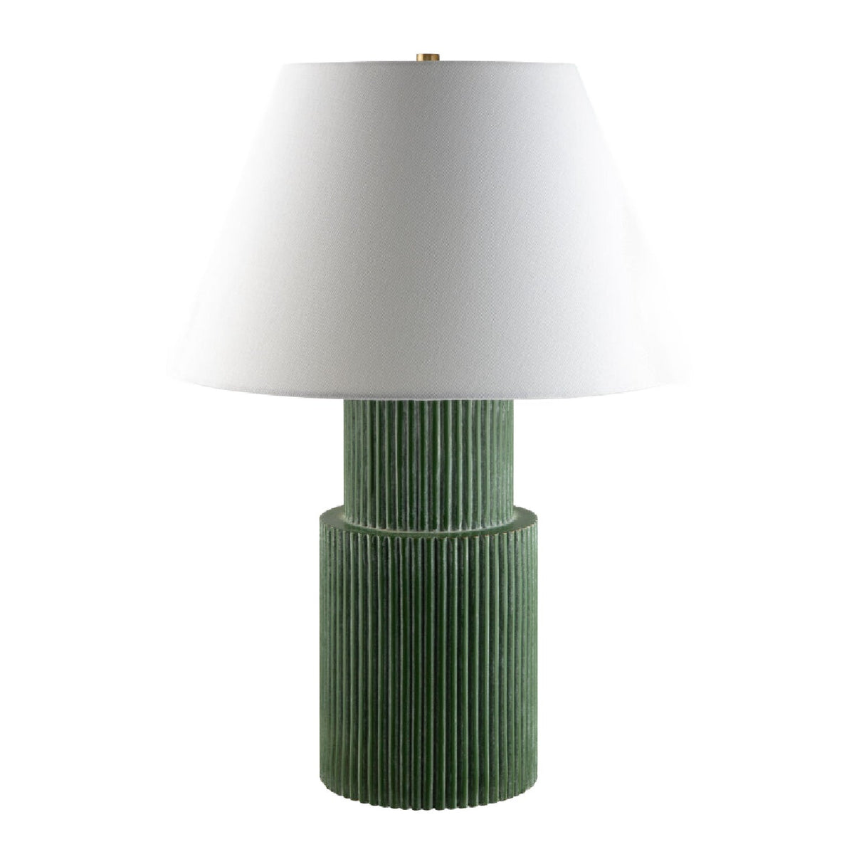Modern European furniture - Ridged Green Accent Table Lamp - www.oroa.com