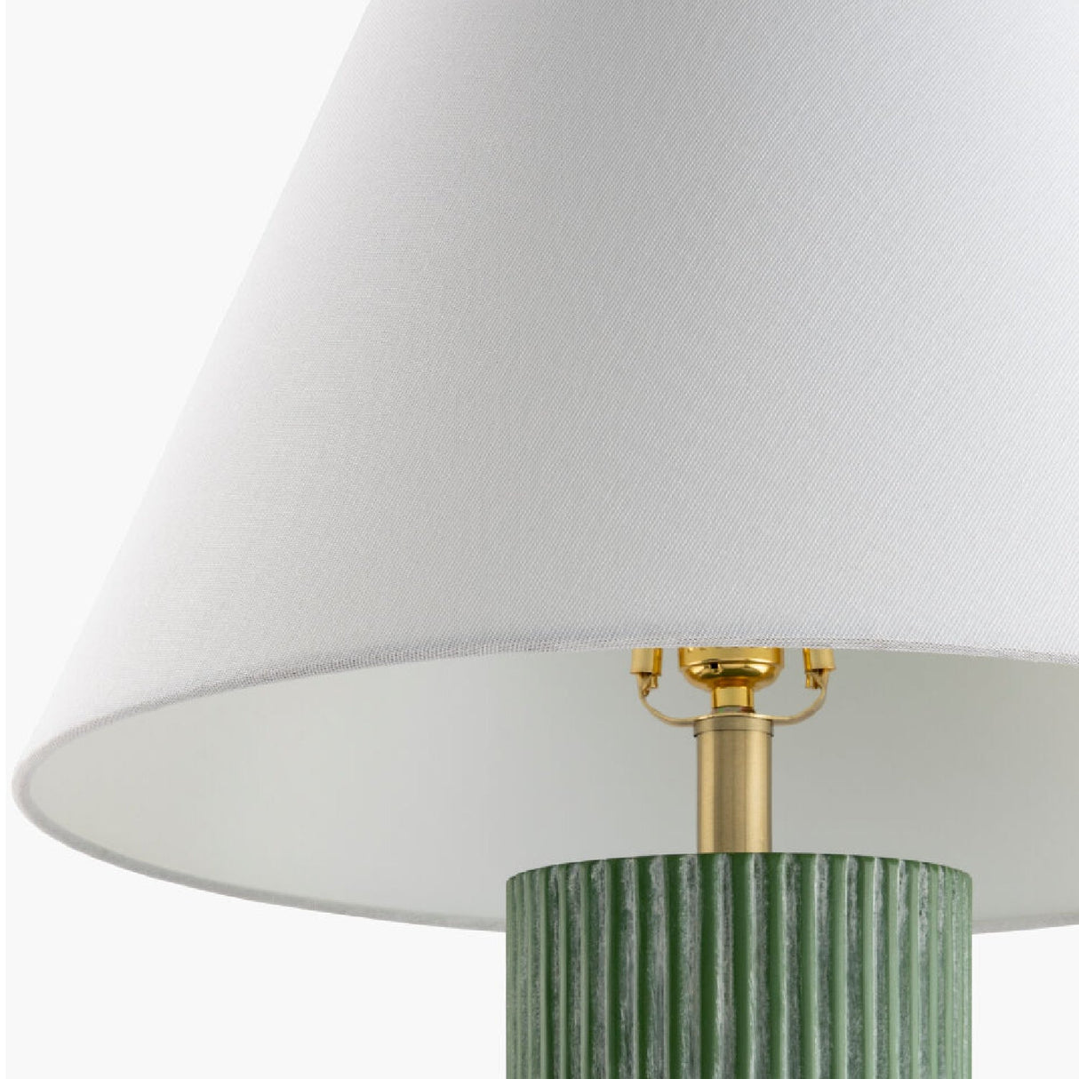 Modern European furniture - Ridged Green Accent Table Lamp - www.oroa.com