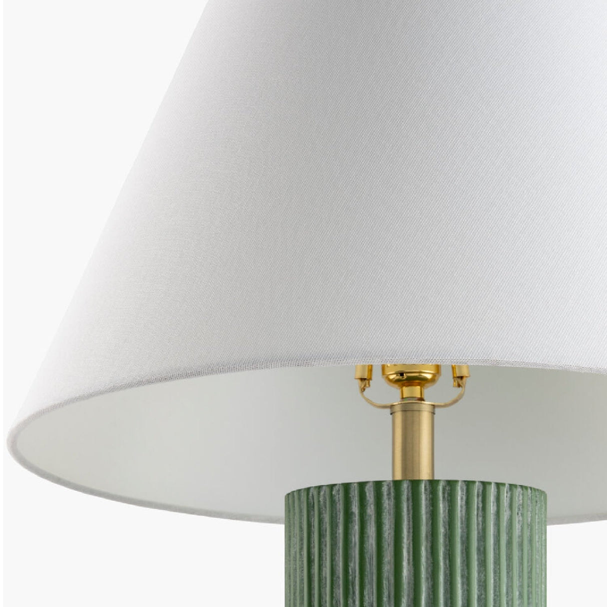 Modern European furniture - Ridged Green Accent Table Lamp - www.oroa.com