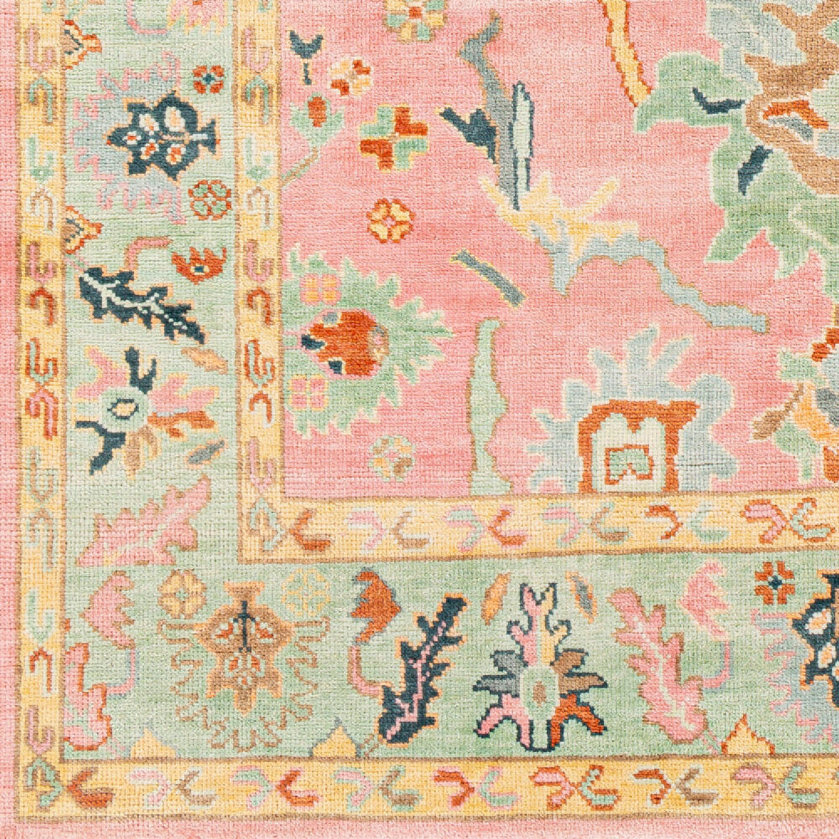 Modern European furniture - Pink Wool Fringed Carpet - www.oroa.com