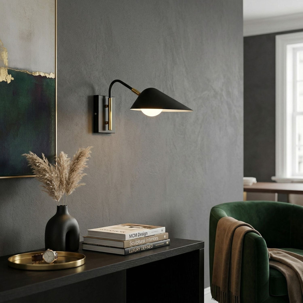 Modern European furniture - Black Iron Modern Wall Lamp - www.oroa.com