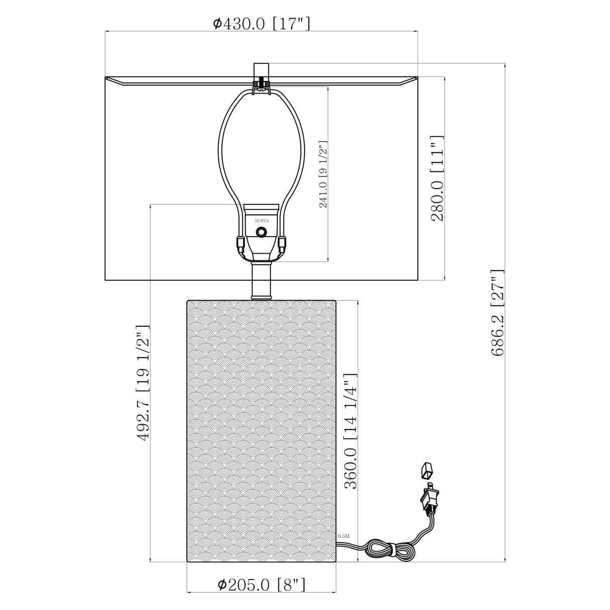 Hand-painted Blue Ceramic Table Lamp | Oroa.com