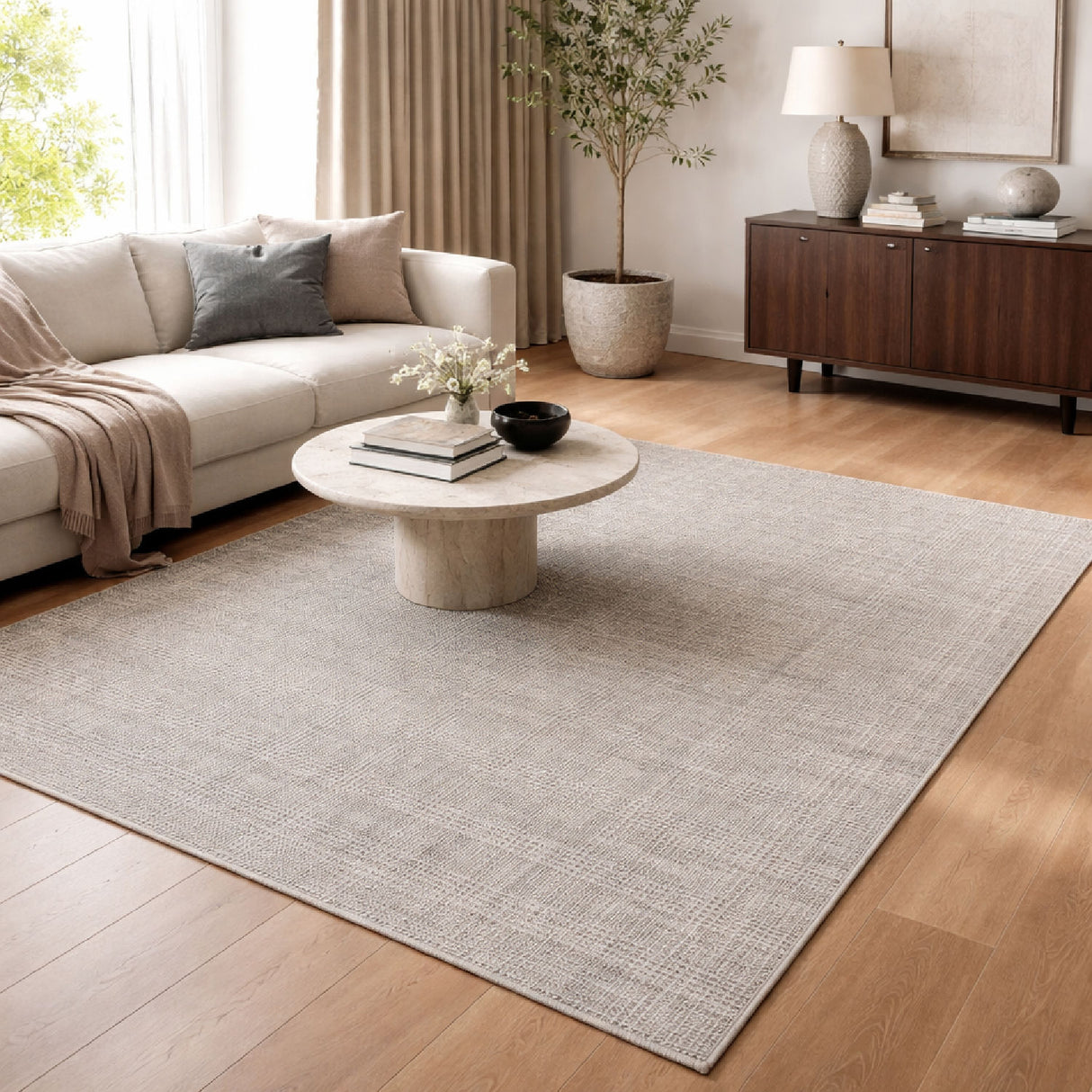 Modern furniture - Hand-Loomed Gray Yarn Carpet - www.oroa.com