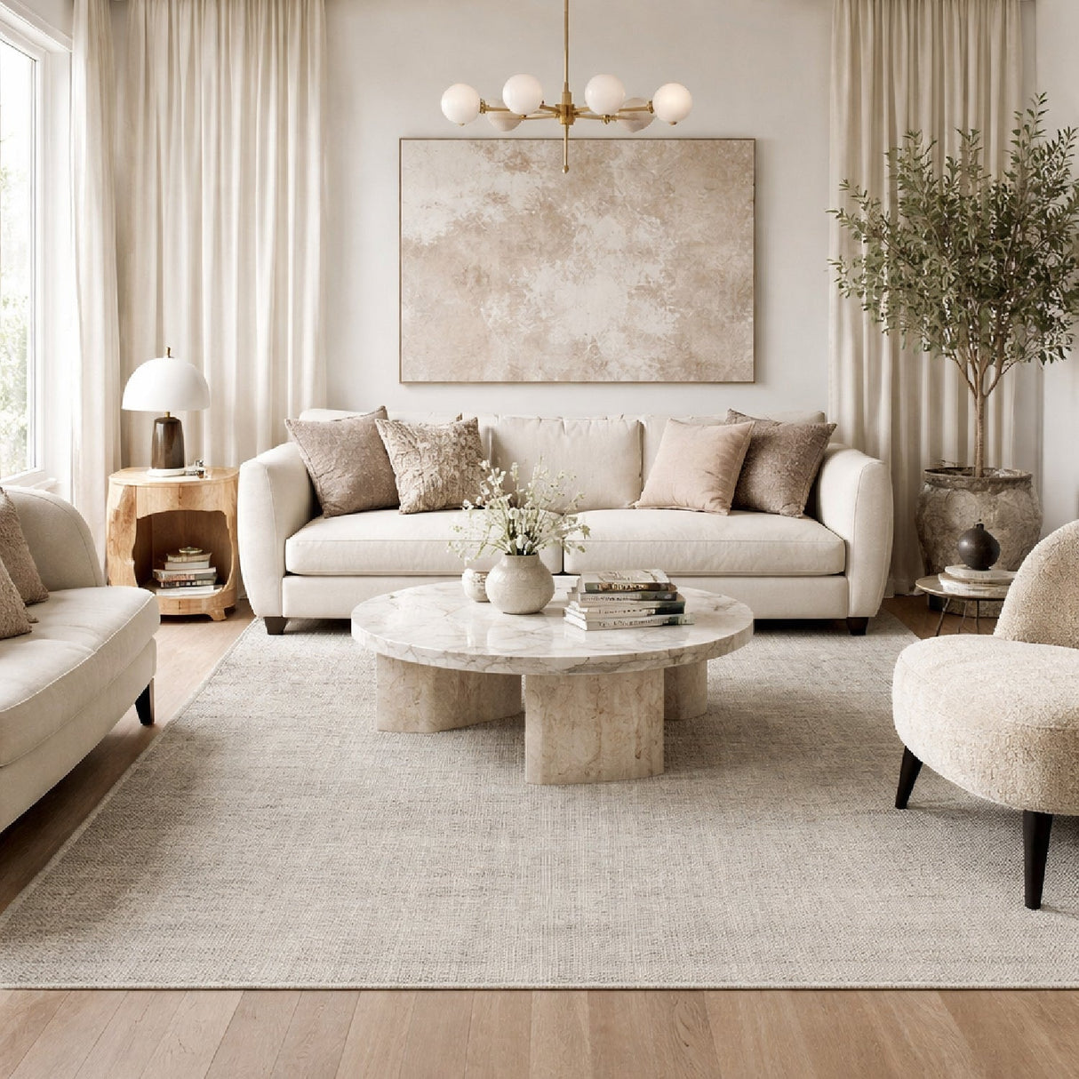 Modern furniture - Hand-Loomed Gray Yarn Carpet - www.oroa.com