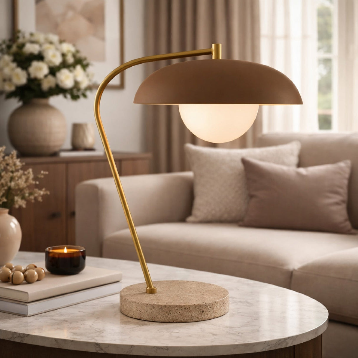 Modern European furniture - Glass Shade Sloped Table Lamp - www.oroa.com