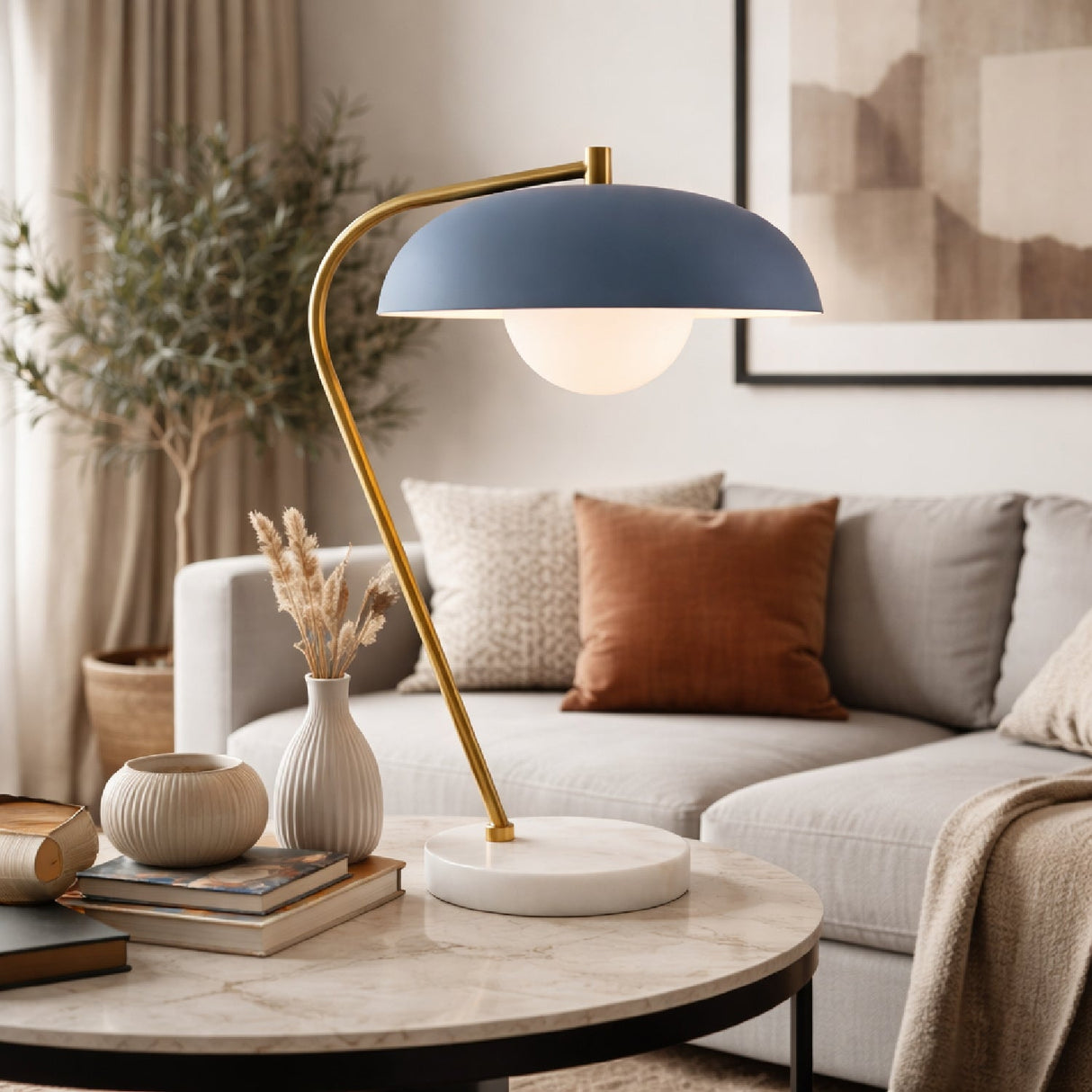 Modern European furniture - Glass Shade Sloped Table Lamp - www.oroa.com