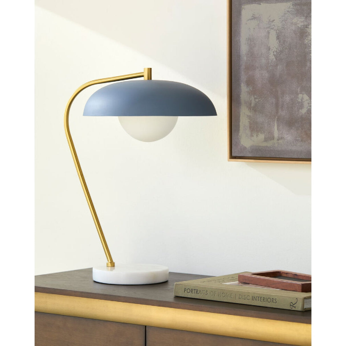 Modern European furniture - Glass Shade Sloped Table Lamp - www.oroa.com