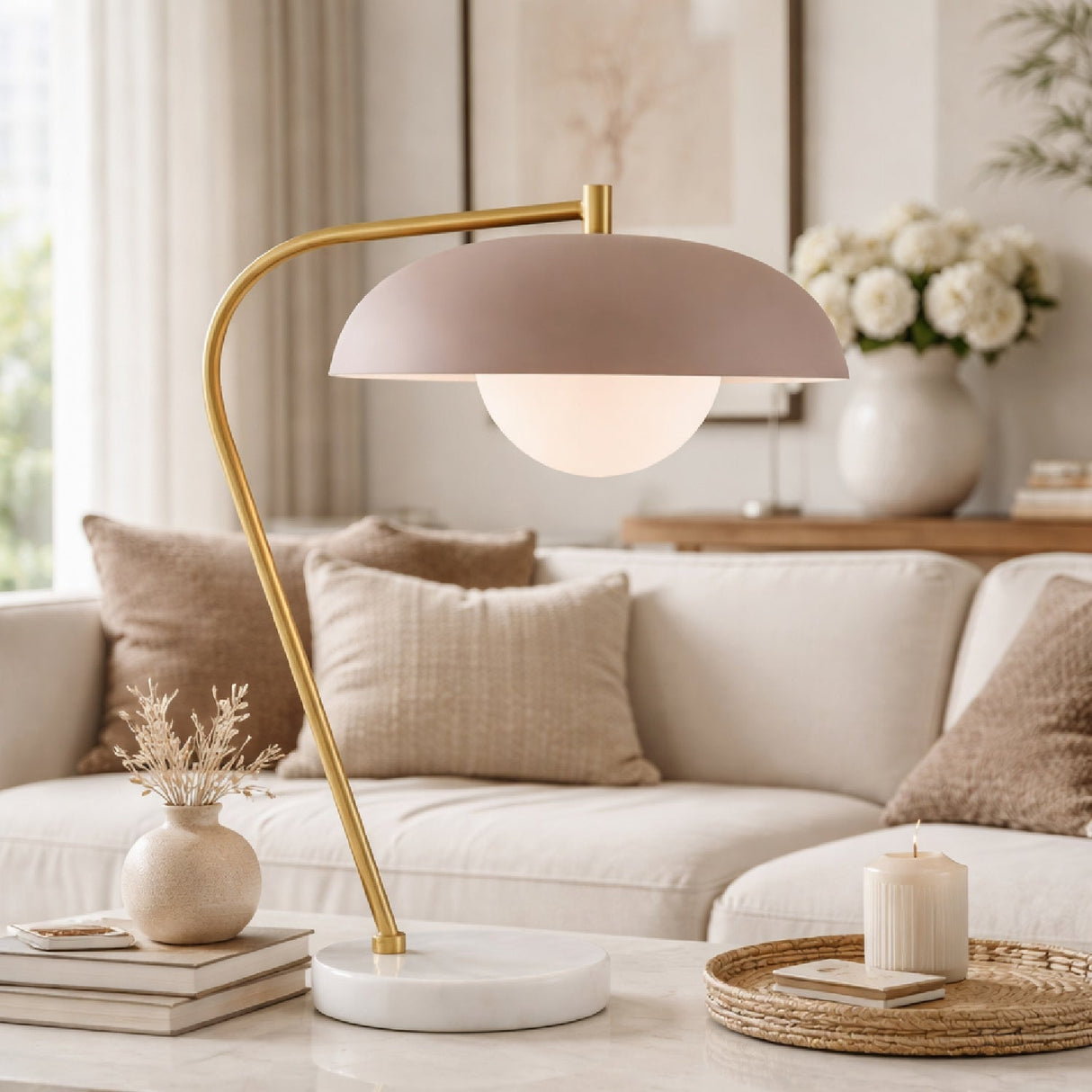 Modern European furniture - Glass Shade Sloped Table Lamp - www.oroa.com