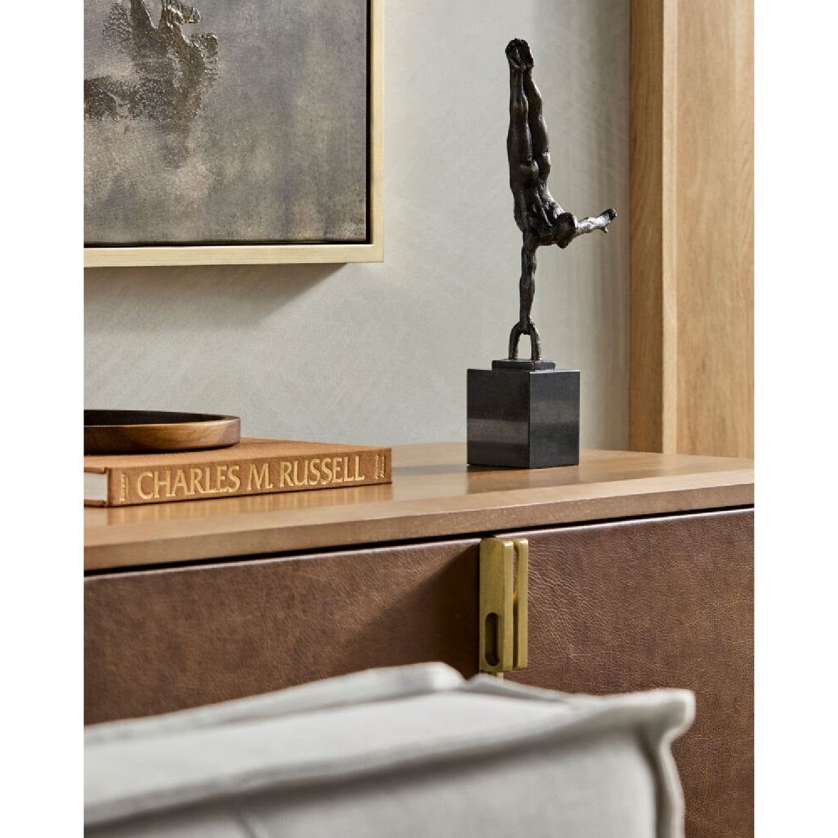 Modern European furniture - Antiqued Iron Handstand Sculpture - www.oroa.com