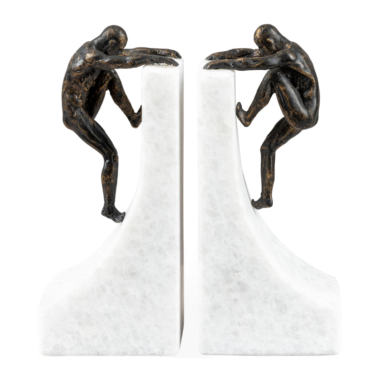 Modern European furniture - Marble & Bronze Bookend Set (2) - www.oroa.com