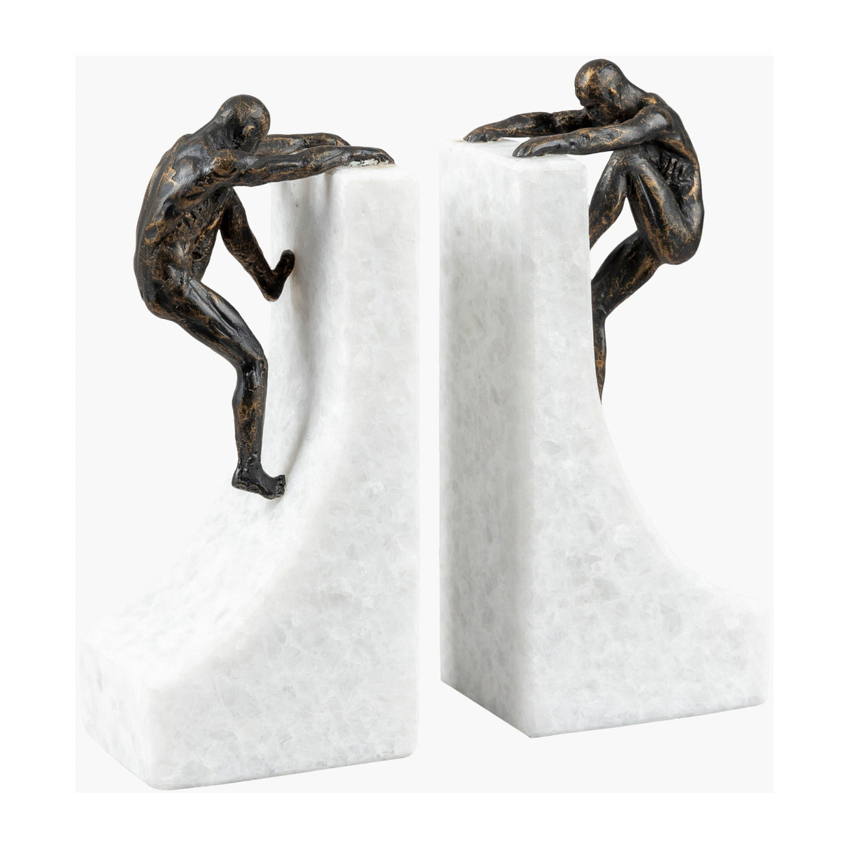 Modern European furniture - Marble & Bronze Bookend Set (2) - www.oroa.com
