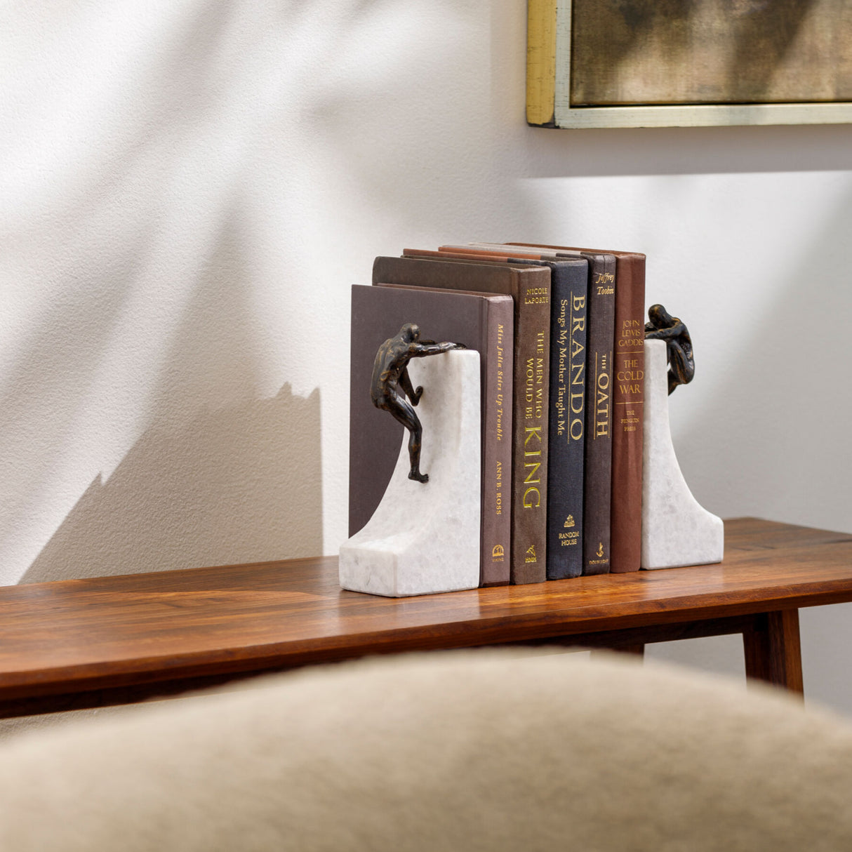 Modern European furniture - Marble & Bronze Bookend Set (2) - www.oroa.com