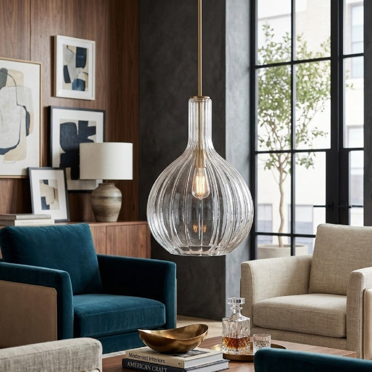 Modern European furniture - Blown Glass Pendant Lamp - www.oroa.com