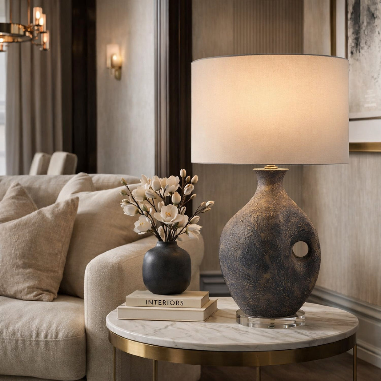 Modern European furniture - Painted Vase Inspired Table Lamp - www.oroa.com