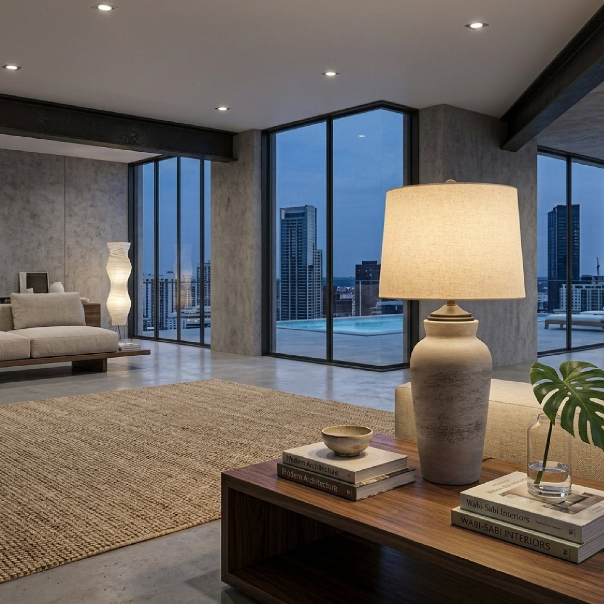 Modern European furniture - Gray Paper Accent Table Lamp - www.oroa.com