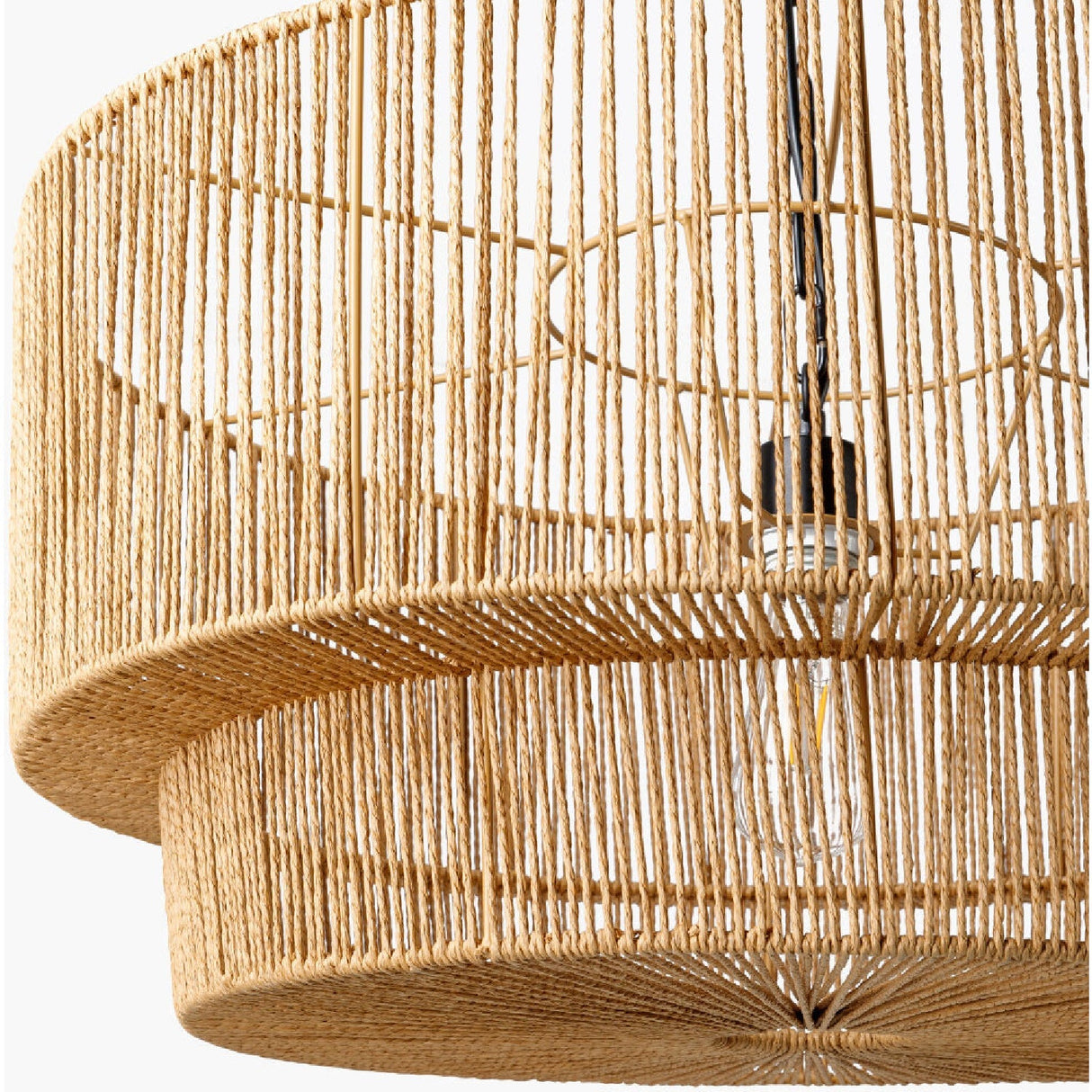 Modern European furniture - Paper Rope 2-Tier Pendant Lamp - www.oroa.com
