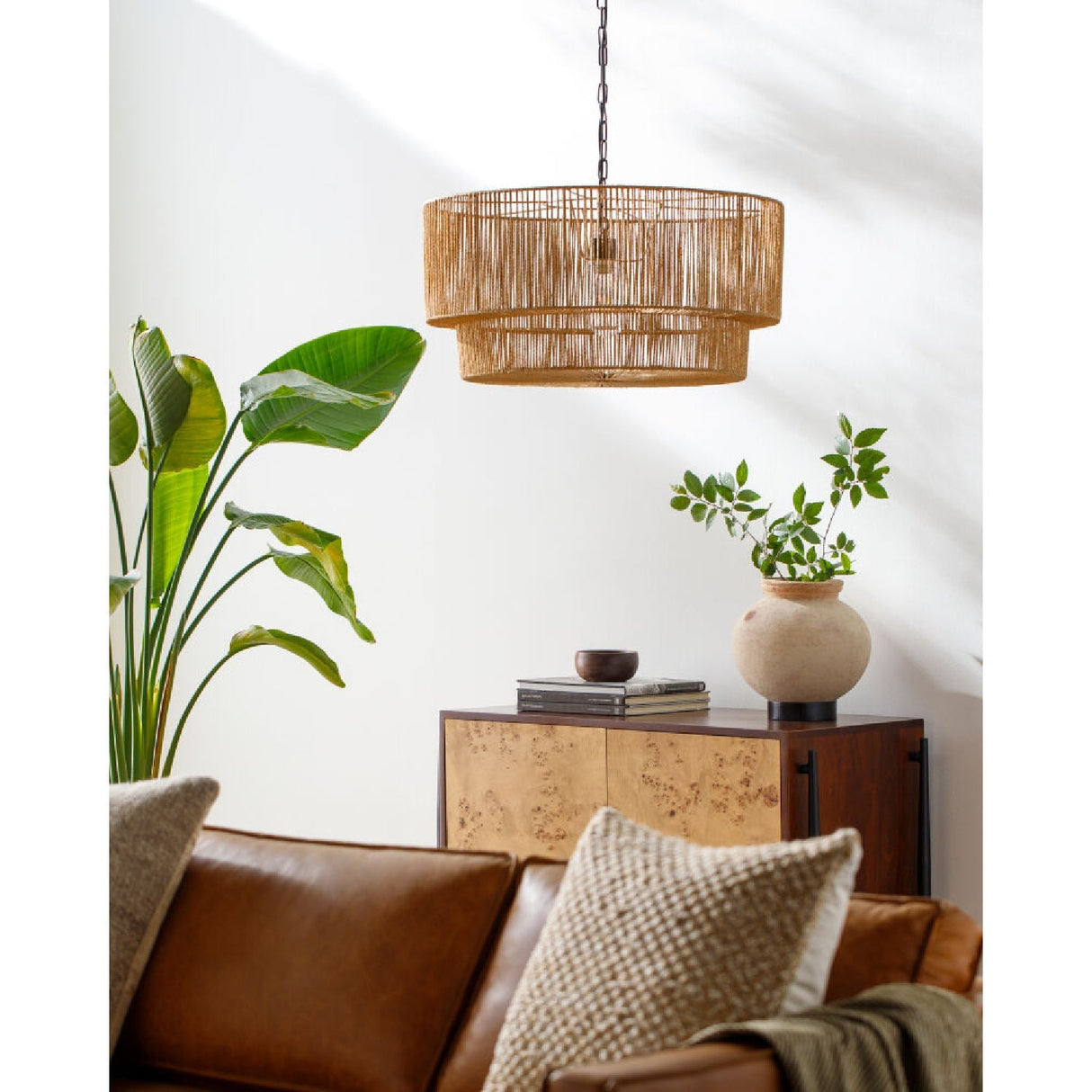 Modern European furniture - Paper Rope 2-Tier Pendant Lamp - www.oroa.com