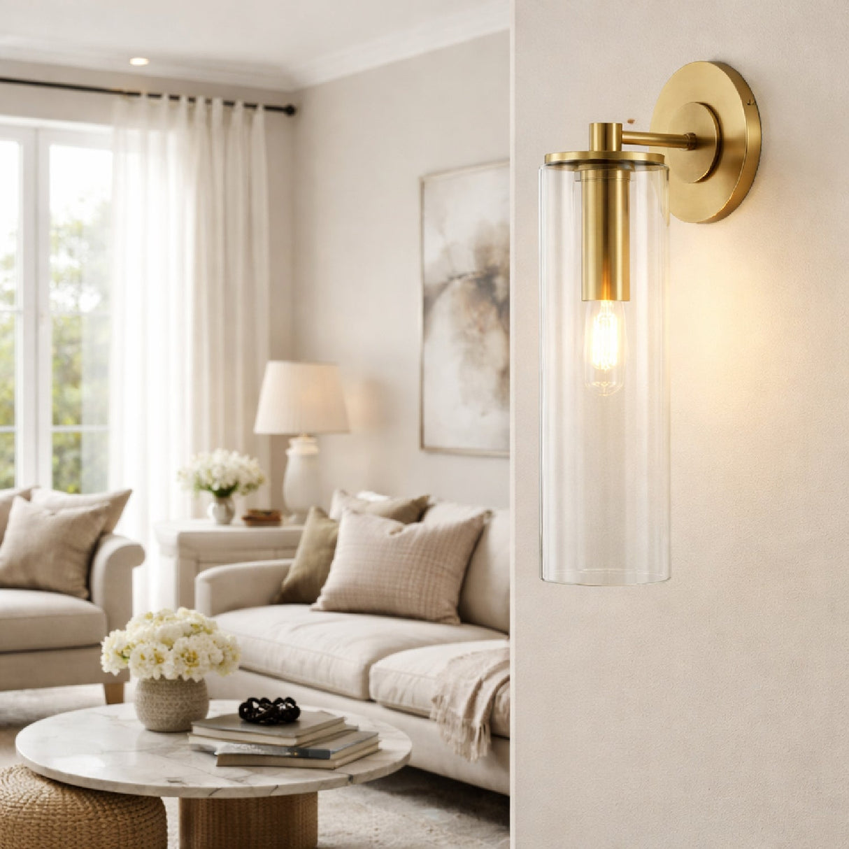 Modern European furniture - Tubular Clear Glass Wall Lamp - www.oroa.com