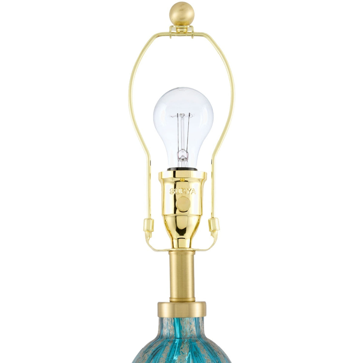 Modern European furniture - Hand-painted Blue Glass Table Lamp - www.oroa.com