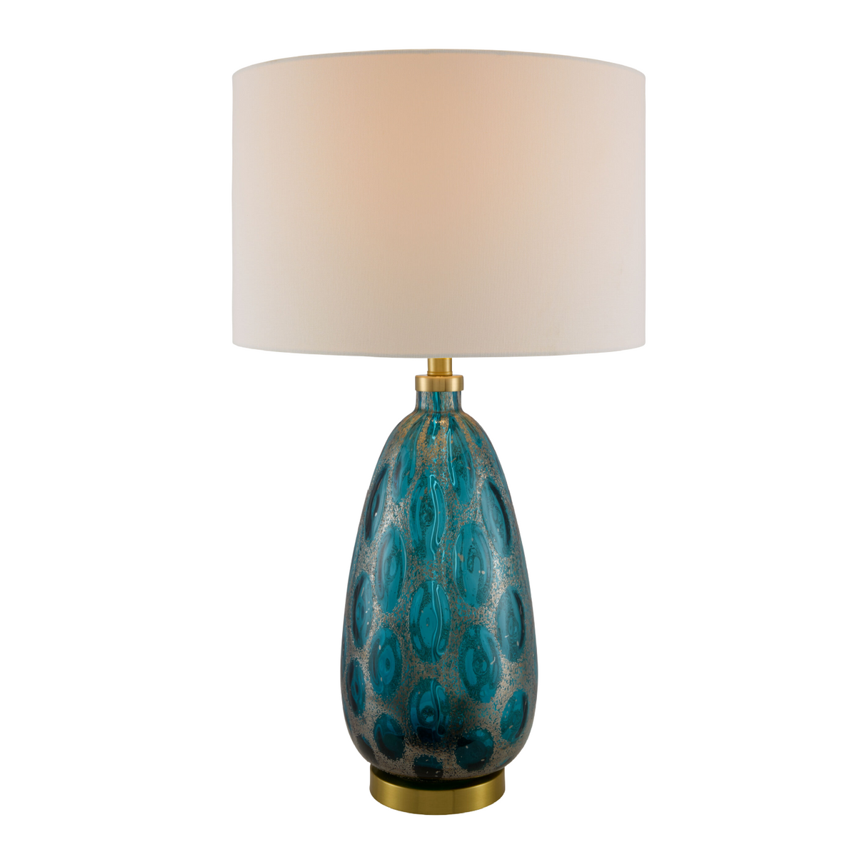 Modern European furniture - Hand-painted Blue Glass Table Lamp - www.oroa.com