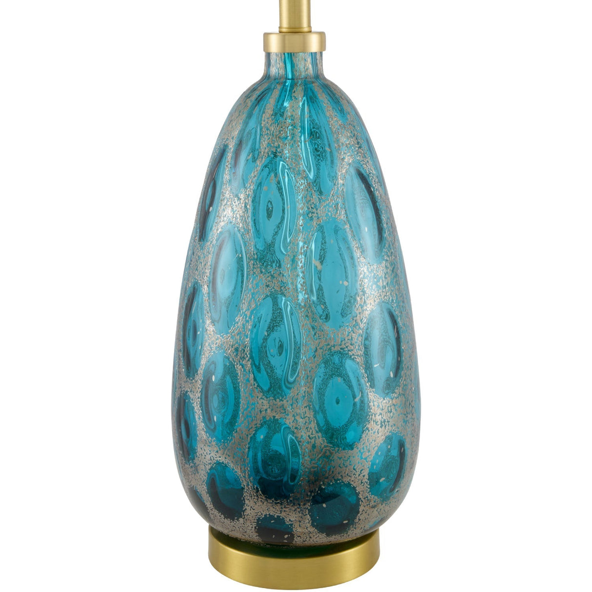 Modern European furniture - Hand-painted Blue Glass Table Lamp - www.oroa.com