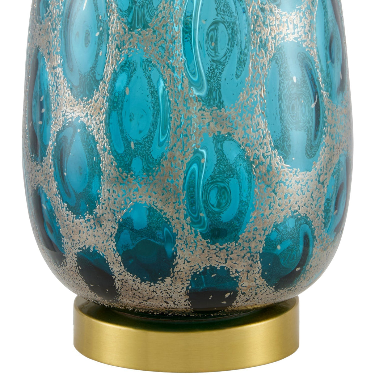 Modern European furniture - Hand-painted Blue Glass Table Lamp - www.oroa.com