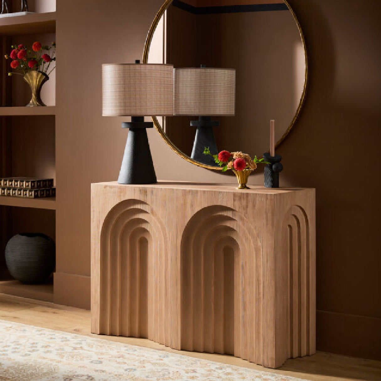 Brown Linen Accent Table Lamp | Oroa.com