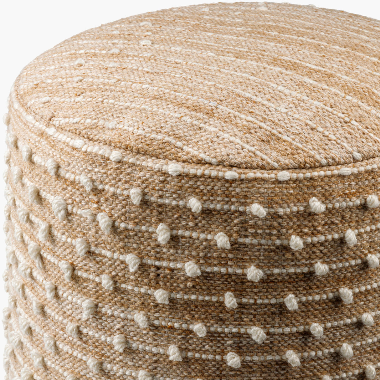 Modern European furniture - Beaded Beige Outdoor Pouf - www.oroa.com