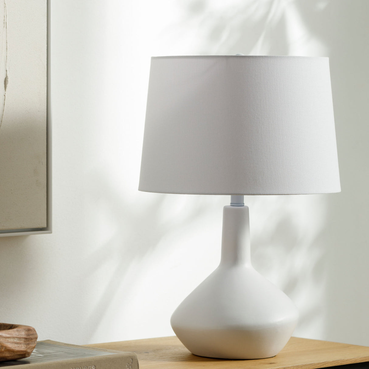 Modern European furniture - Ceramic White Linen Table Lamp - www.oroa.com