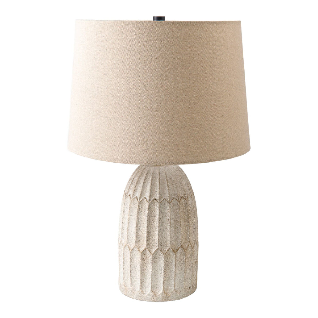 White Linen Accent Table Lamp | Kuda Home Sines