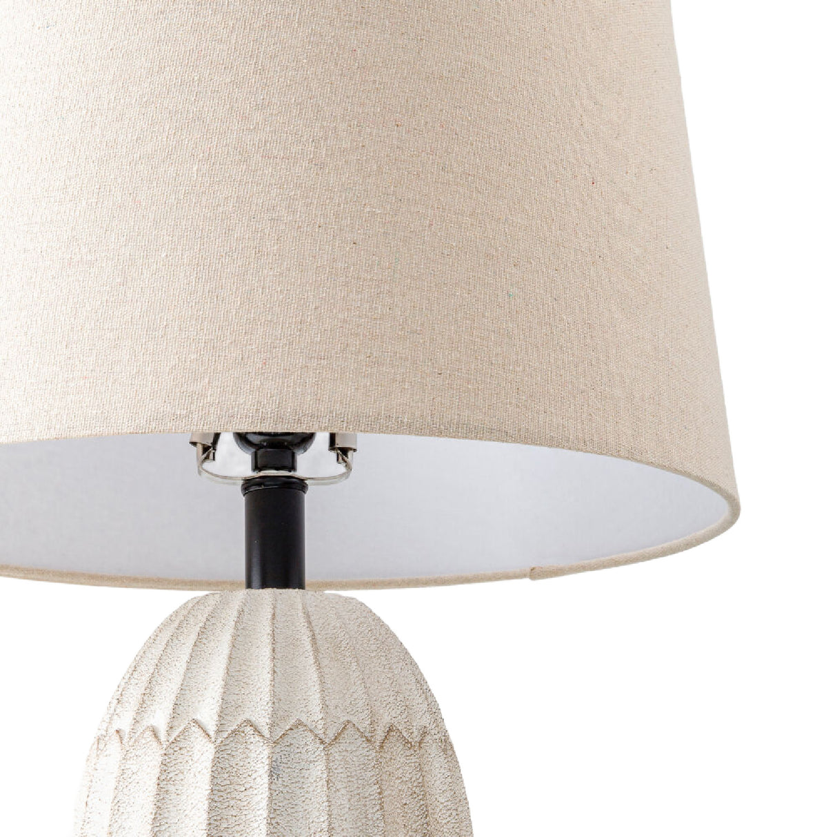 Modern European furniture - White Linen Accent Table Lamp - www.oroa.com
