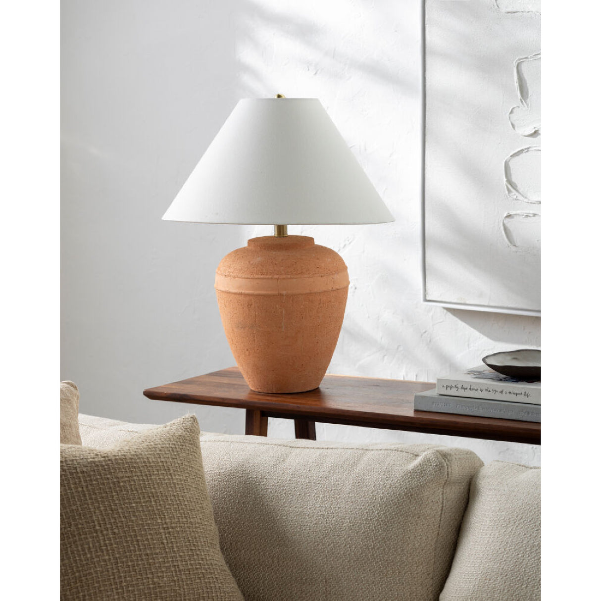 Modern European furniture - Glazed Brown Ceramic Table Lamp - www.oroa.com