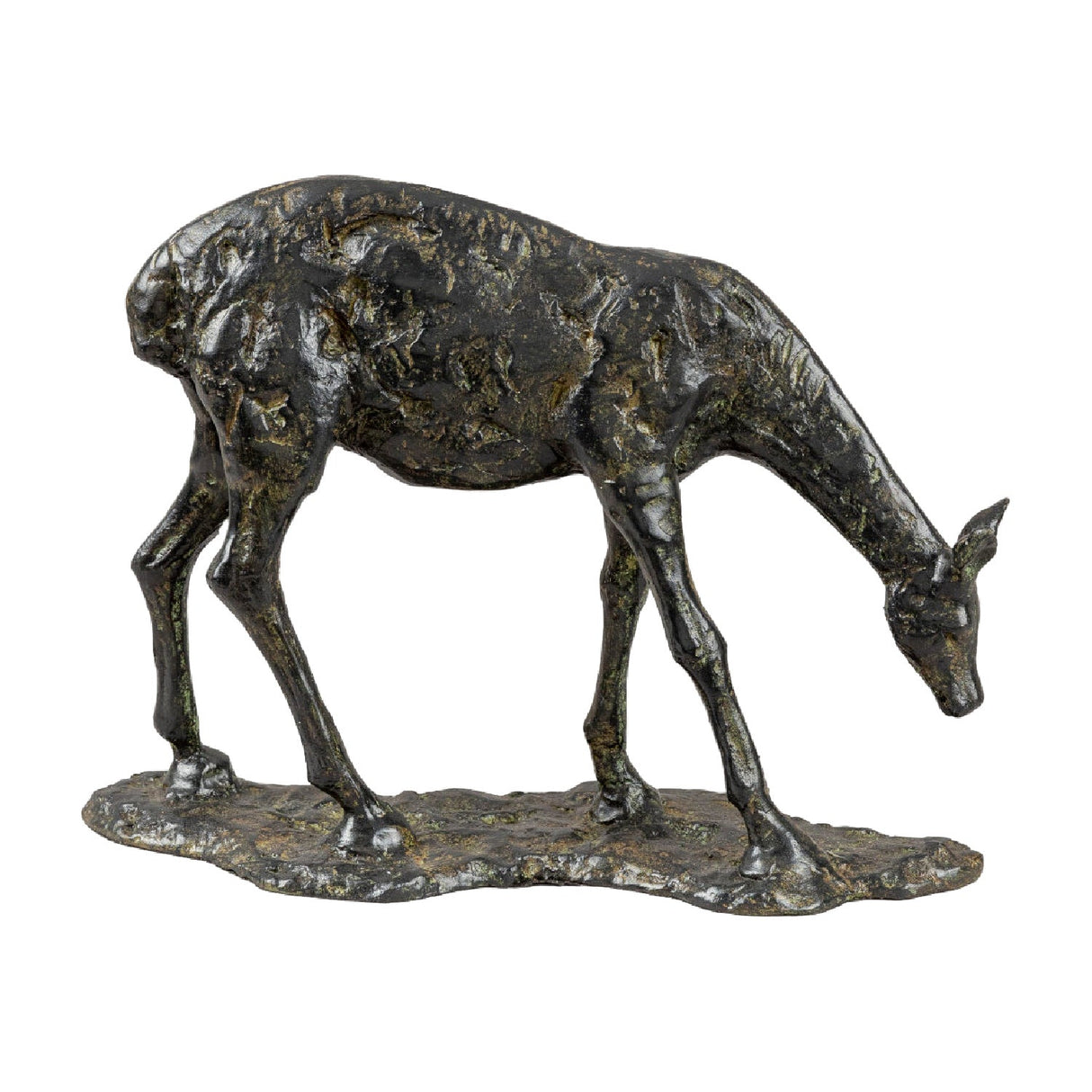 Modern European furniture - Antiqued Iron Deer Sculpture - www.oroa.com