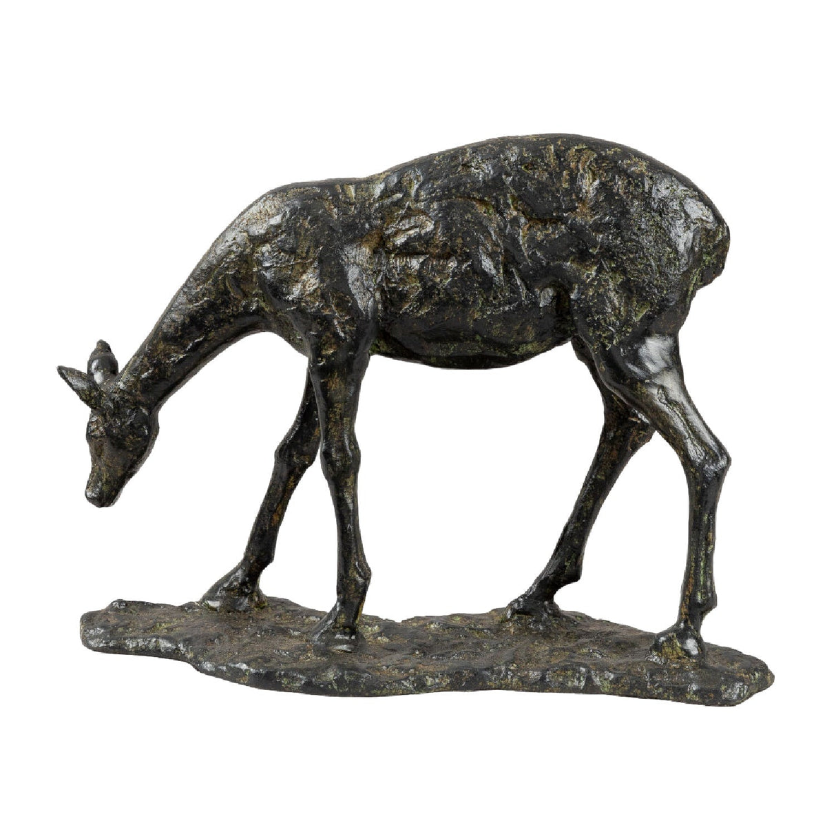 Modern European furniture - Antiqued Iron Deer Sculpture - www.oroa.com