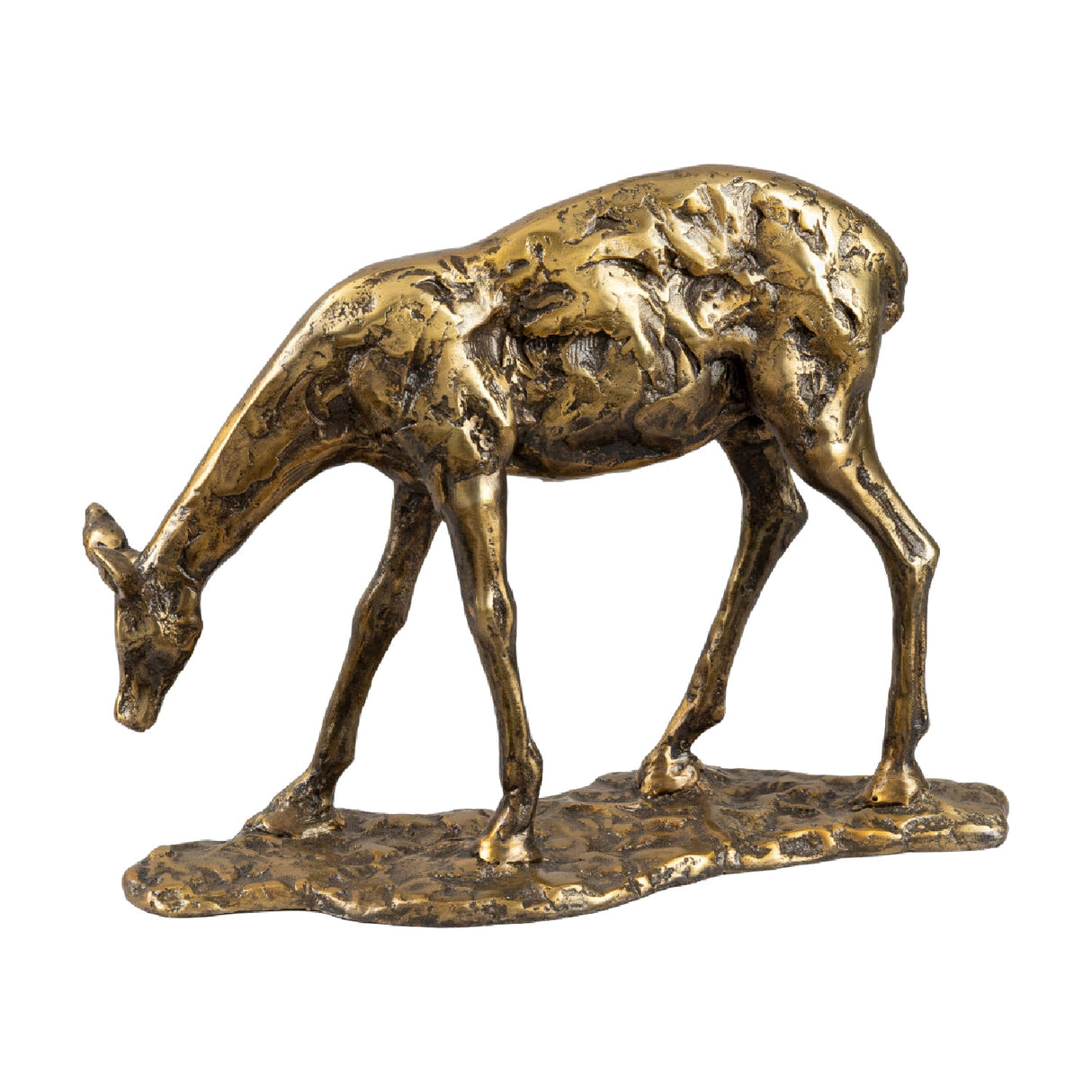 Modern European furniture - Antiqued Iron Deer Sculpture - www.oroa.com