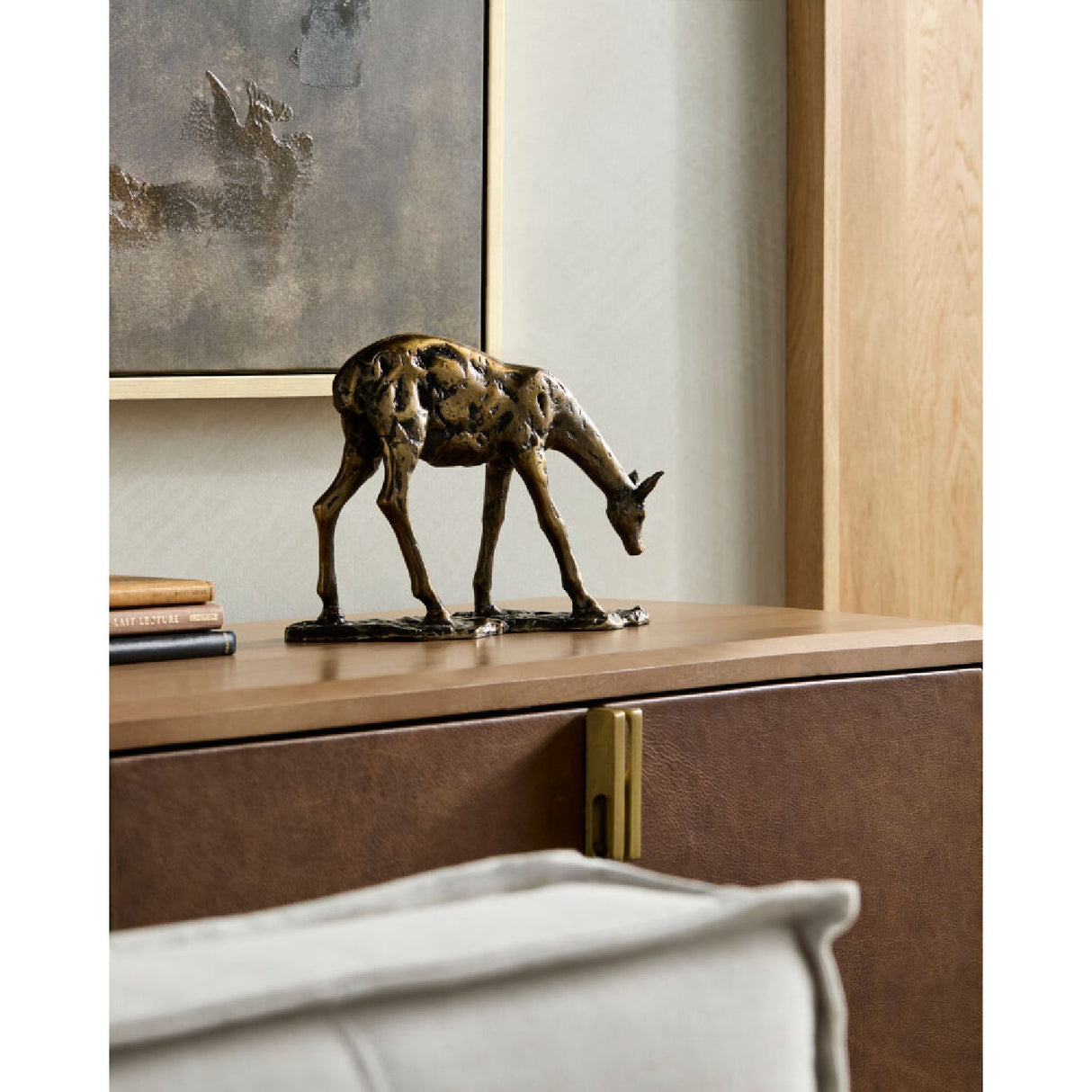 Modern European furniture - Antiqued Iron Deer Sculpture - www.oroa.com