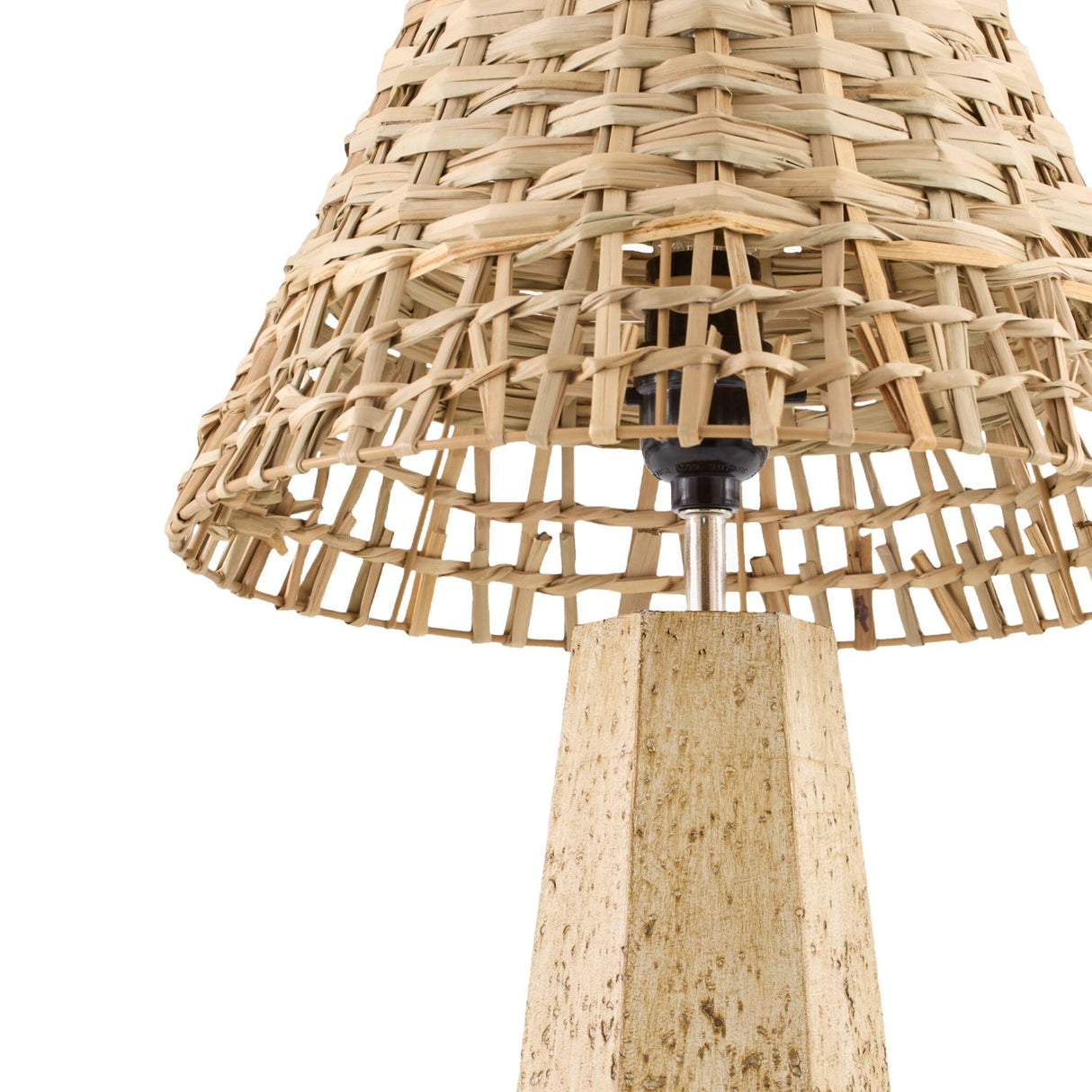 Modern European furniture - Braided Rattan Travertine Table Lamp - www.oroa.com