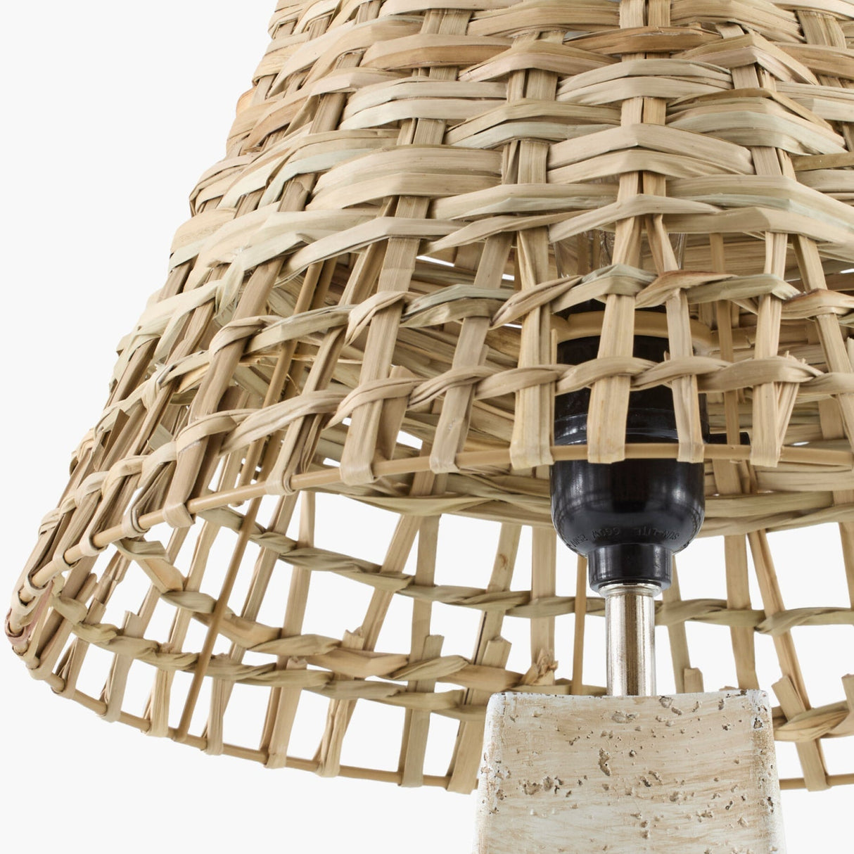 Modern European furniture - Braided Rattan Travertine Table Lamp - www.oroa.com