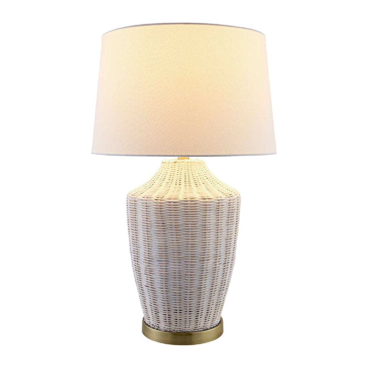 Modern European furniture - White Rattan Accent Table Lamp - www.oroa.com