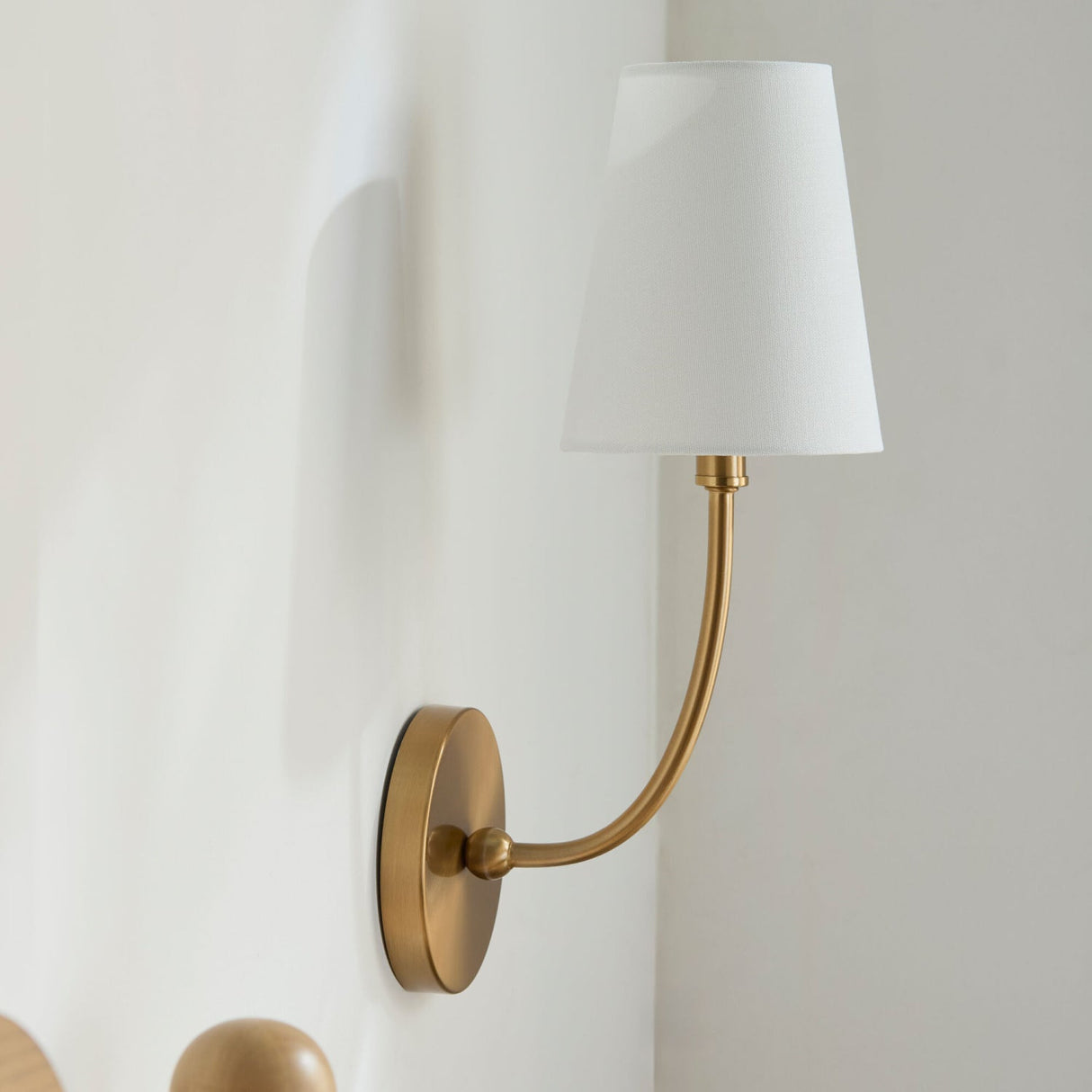 Modern European furniture - White Cotton Shade Wall Lamp - www.oroa.com