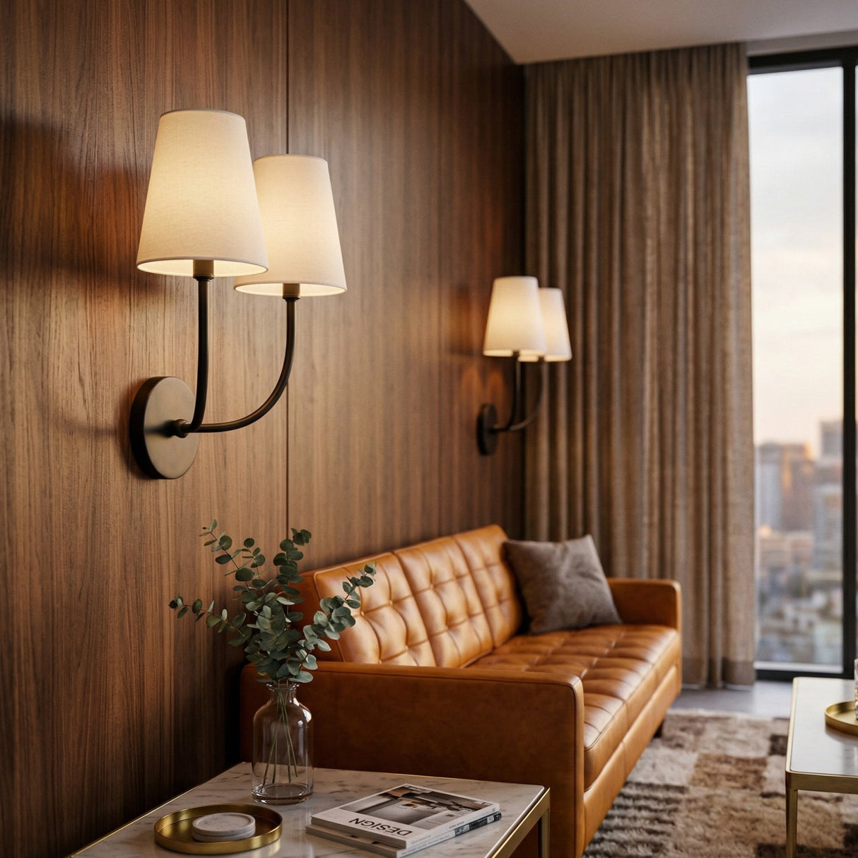 Modern European furniture - White Cotton 2-Light Wall Lamp - www.oroa.com