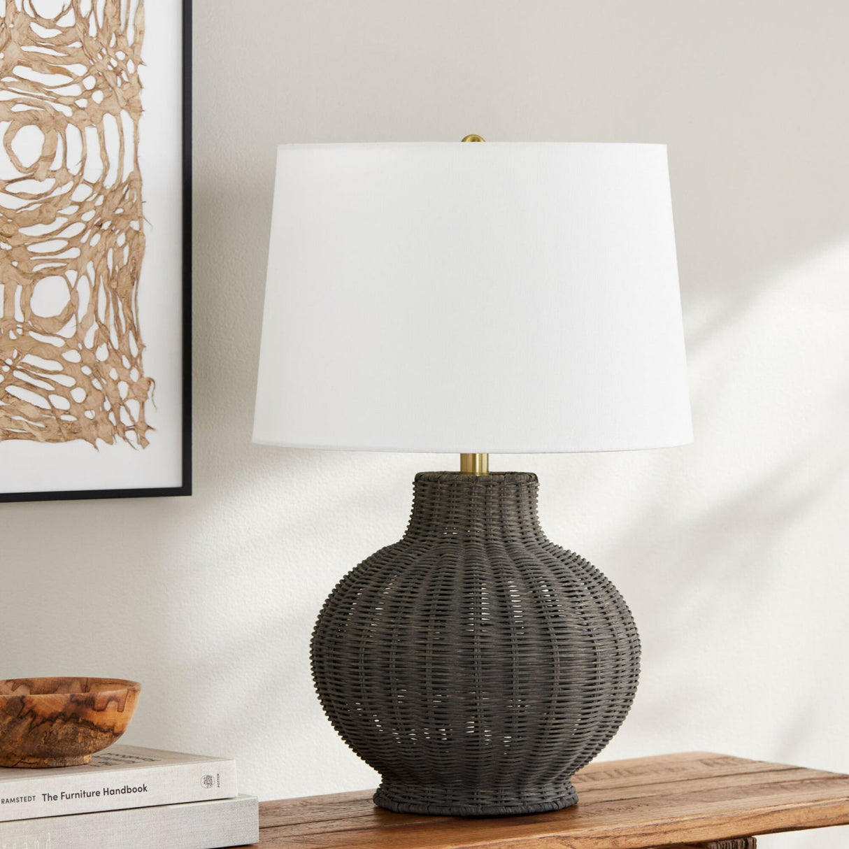 Modern European furniture - Rattan Base Accent Table Lamp S - www.oroa.com
