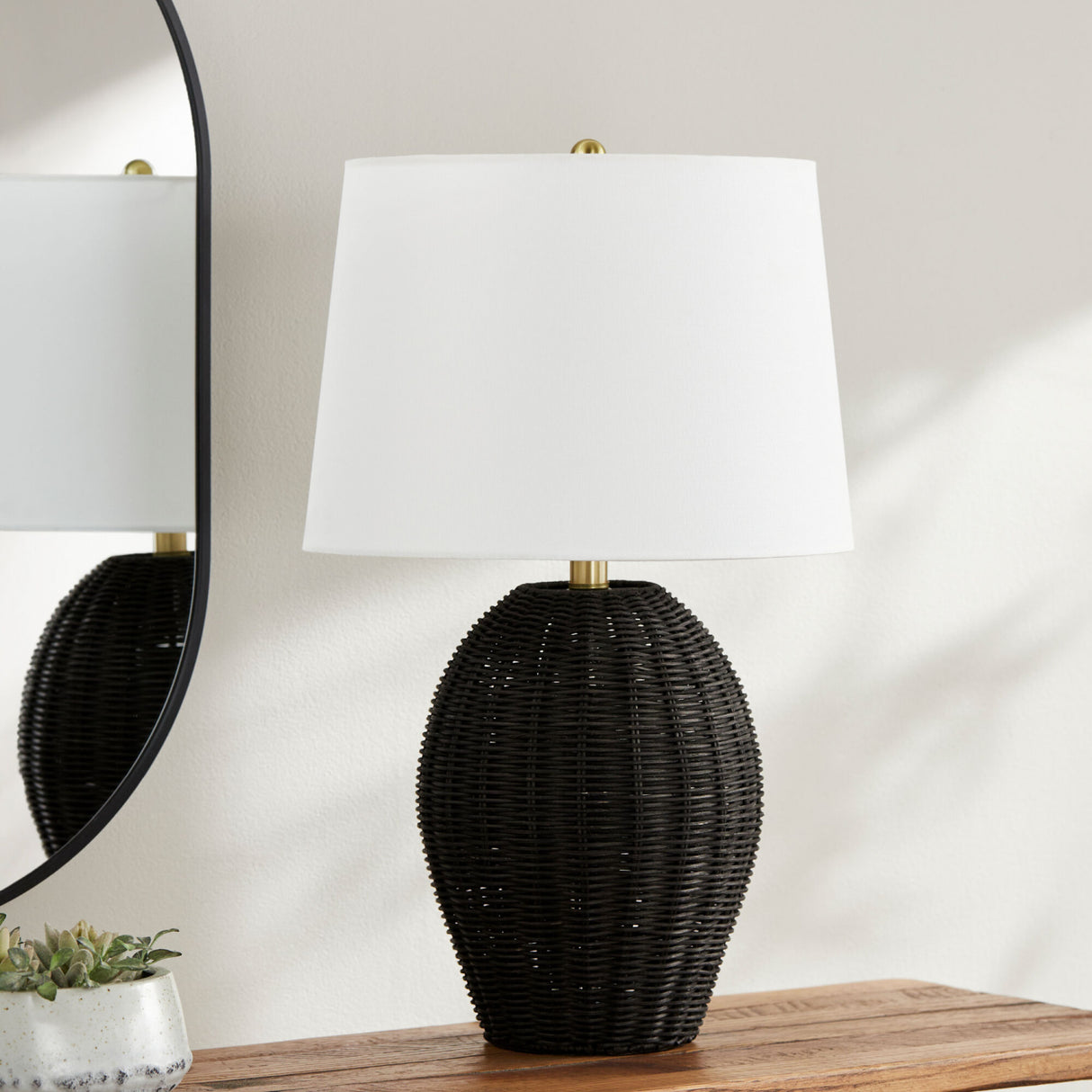 Modern European furniture - Rattan Base Accent Table Lamp L - www.oroa.com