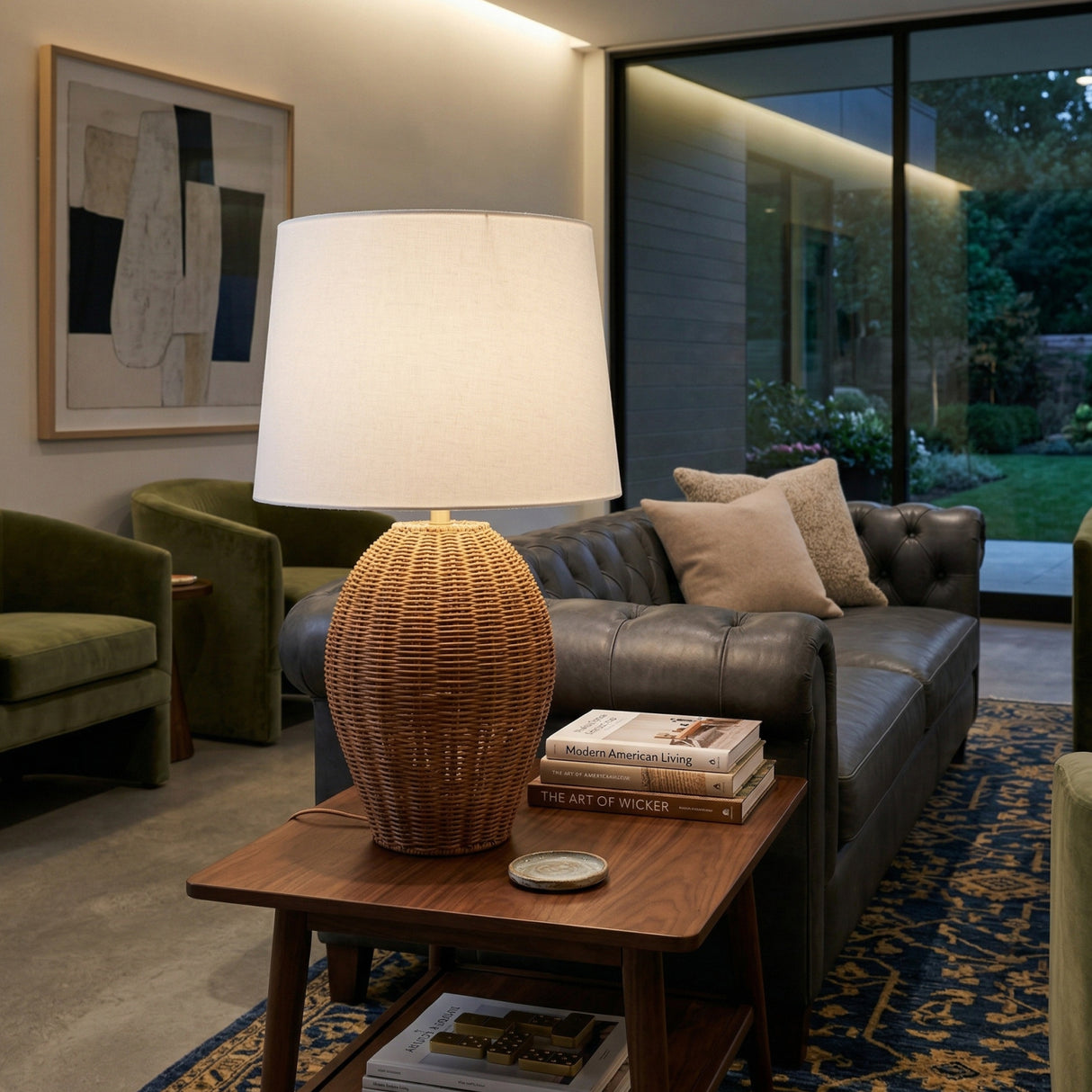 Modern European furniture - Rattan Base Accent Table Lamp L - www.oroa.com
