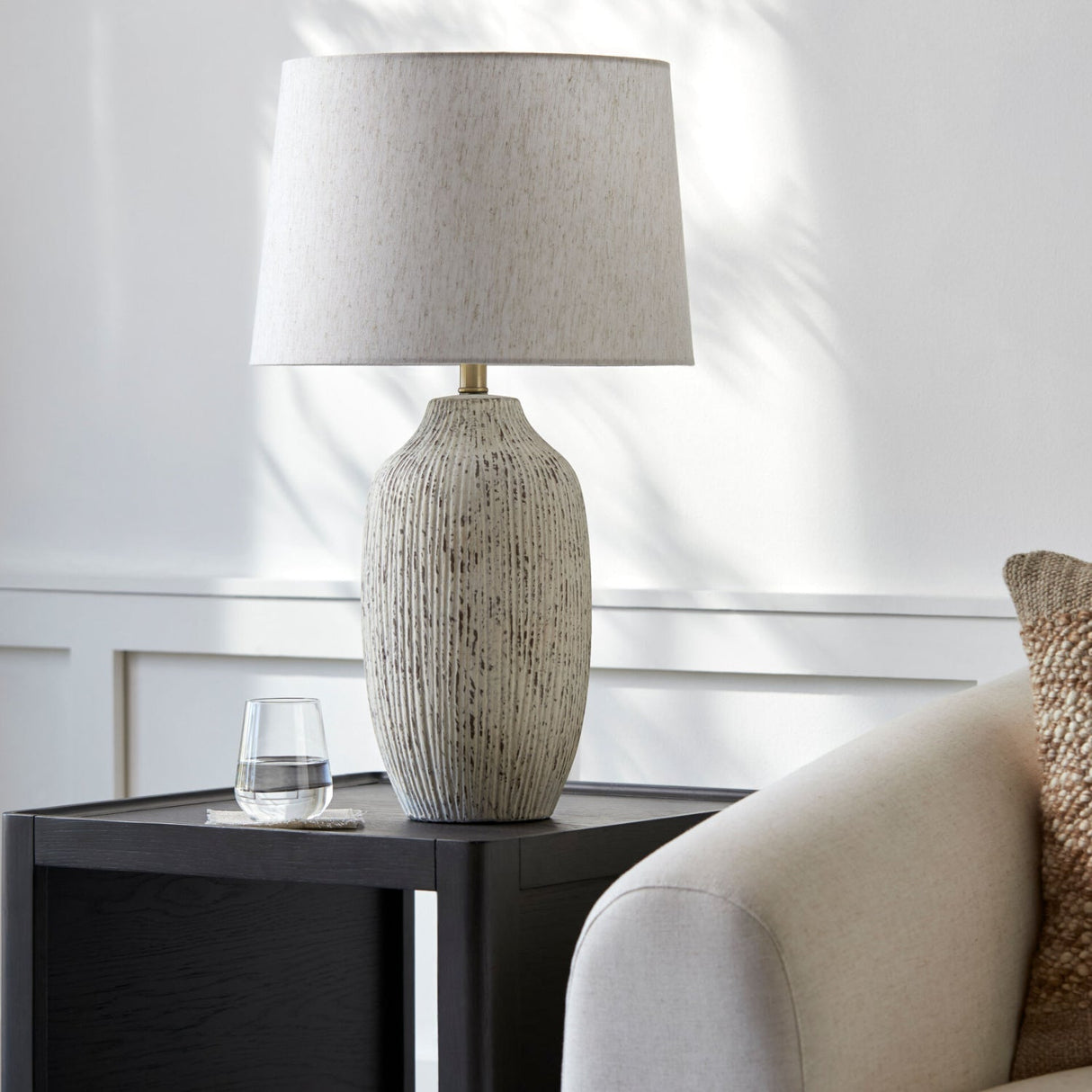 Modern European furniture - Rustic White Ceramic Table Lamp - www.oroa.com