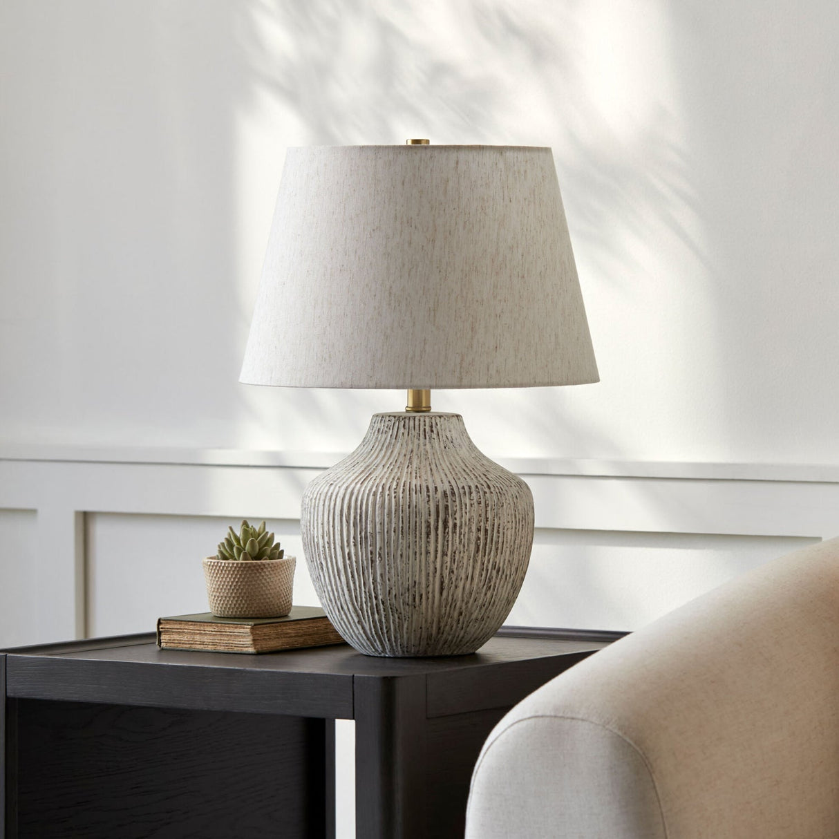 Modern European furniture - Chrome White Ceramic Table Lamp - www.oroa.com
